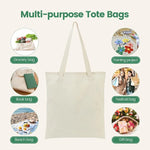 sac main uni toile beige clair classique sans fermeture éclair poignées affaires durable réutilisable