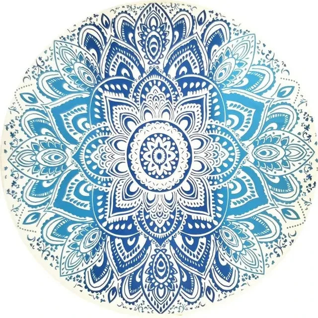 serviette plage ronde motif mandala boho chic coton polyester décorative grande plage été