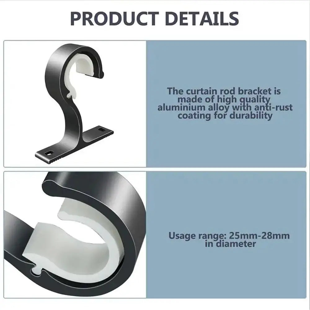 support rideau blanc doré moderne vis fixation plaque