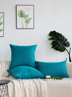 housses coussin lin nordique bleu turquoise moderne 45x45cm 30x50cm 50x50cm respectueuses environnement decoration maison