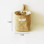 sac rangement toile jute étoiles rayures boho chic pliable reversible anneaux métalliques rustique