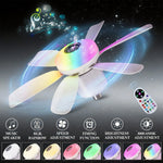 ventilateur led couleurs changeantes bluetooth télécommande moderne arc ciel éclairage chambre musique