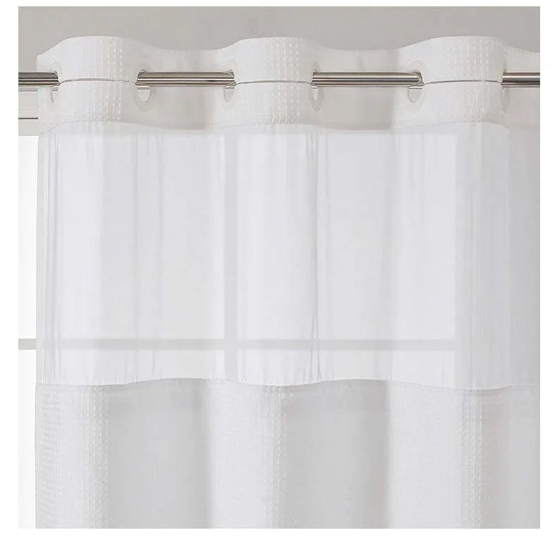 rideau douche blanc texture points moderne ourlet standard polyester respectueux environnement 183x183cm 183x198cm 183x213cm