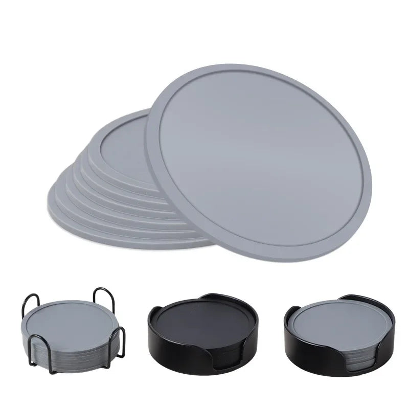 sous verres silicone noir gris moderne respectueux environnement tasses verre bière