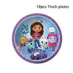 assiettes serviettes tasses nappe fête anniversaire enfantines violet bleu blanc decorative