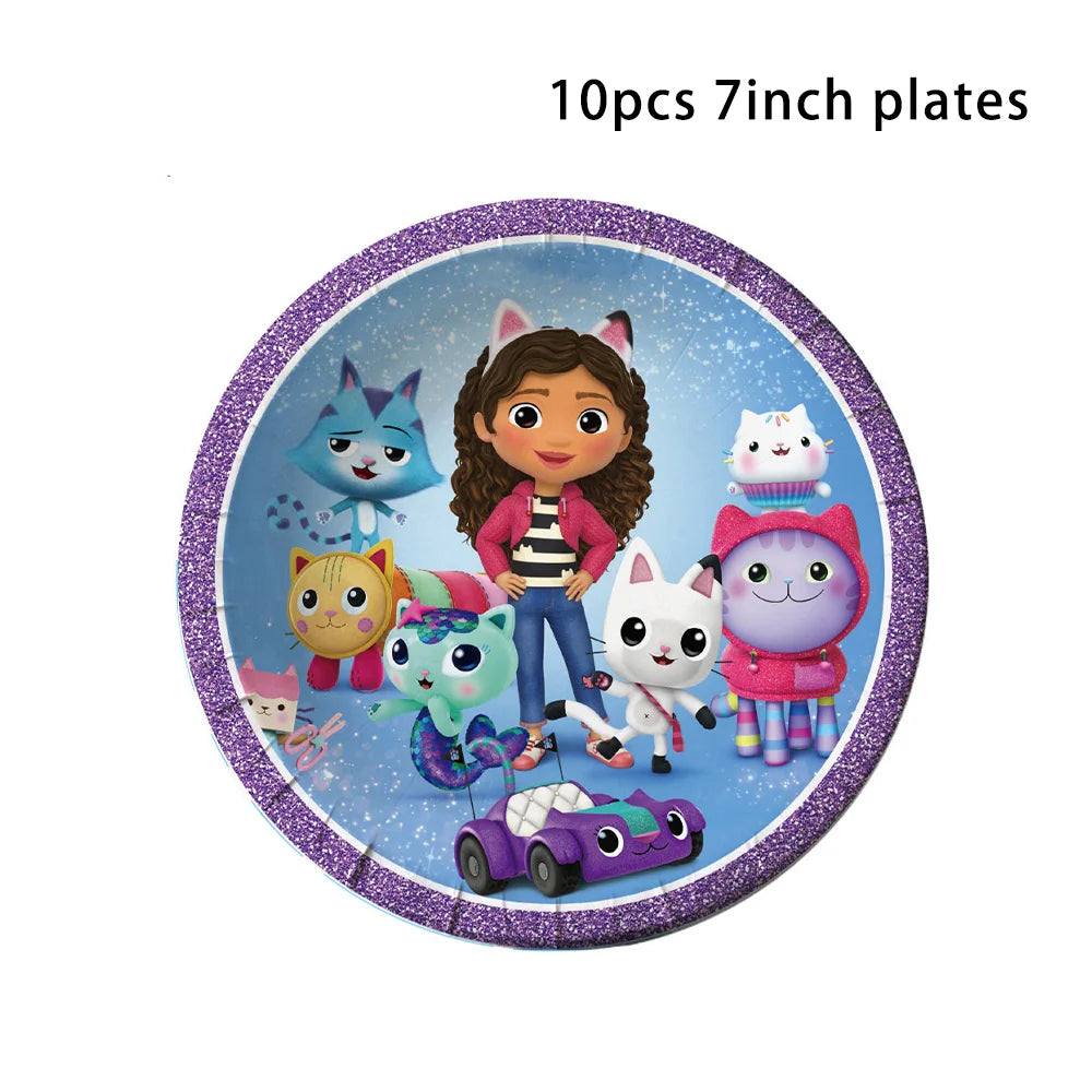 assiettes serviettes tasses nappe fête anniversaire enfantines violet bleu blanc decorative