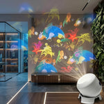 projecteur led rotatif thème marin poissons coraux lumière décoration salon blanc moderne