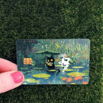 cartes credit personnalisables illustration chats noirs blancs fond nature adhésif inclusion fourrure animé collectionneau