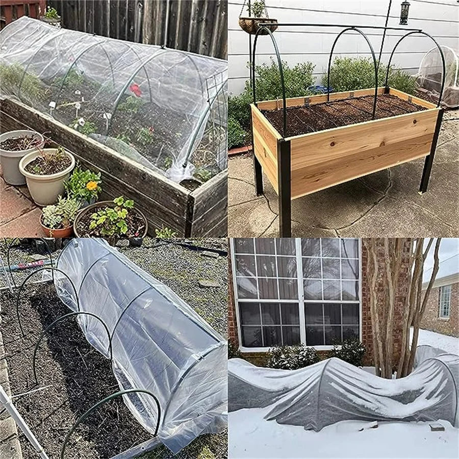 structure serre métal noir transparent moderne clips tiges support jardin agriculture