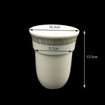 pot pinceau verre blanc mat classique adhésif poignée dorée 9.5cm 8cm 15cm