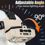 lampe frontale led beige rechargeable usb ceinture ajustable modes éclairage pratique robuste