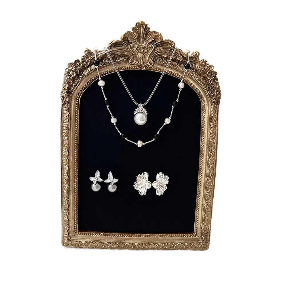 porte bijoux ornements floraux velours opacité classique bijoux or noir rouge vert