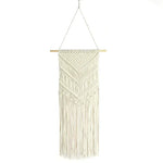 tapisserie macramé boho chic beige motifs géométriques franges moderne suspension maison