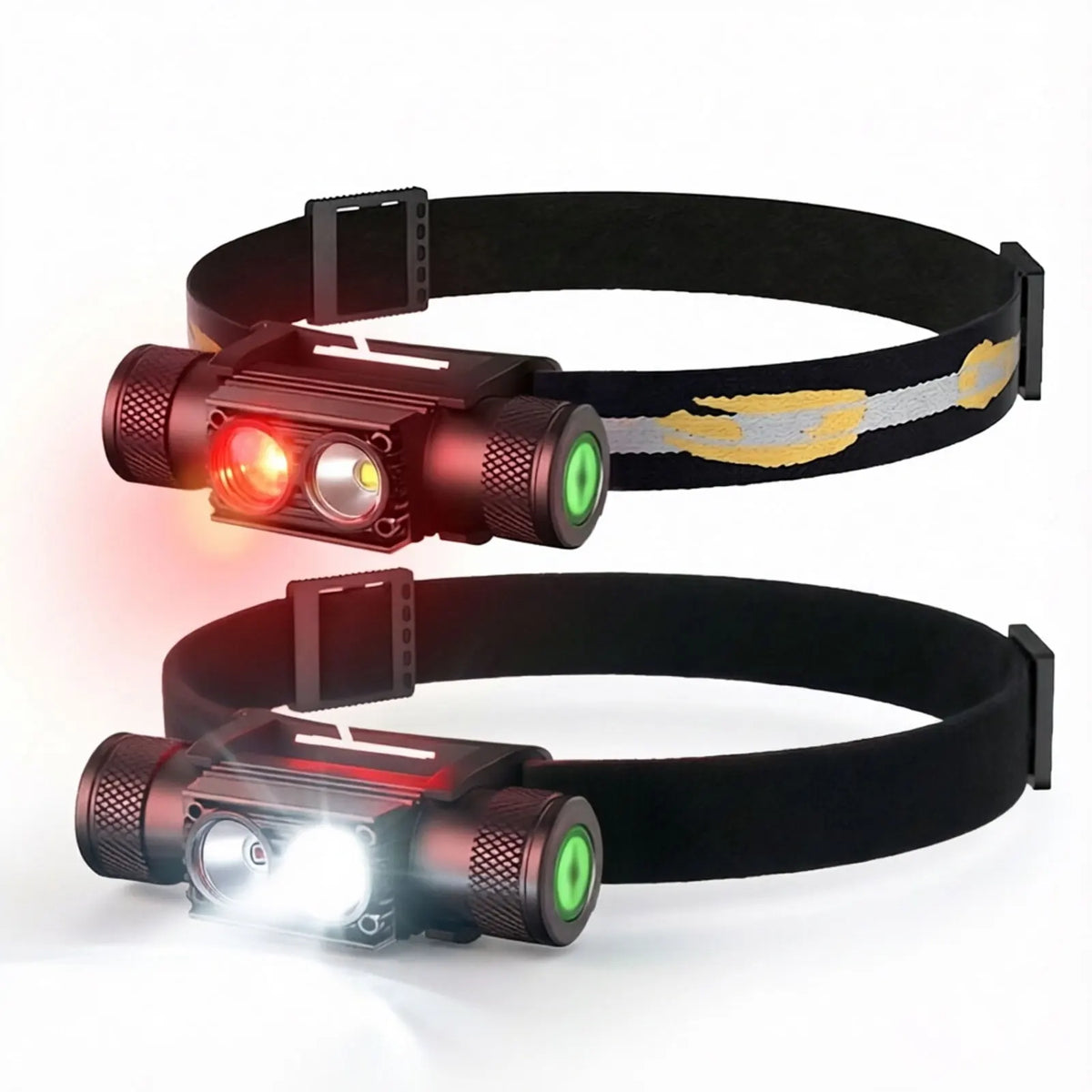 lampe torche led rechargeable camping chasse pêche noir vert rouge modulaire