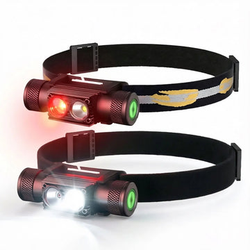 lampe torche led rechargeable camping chasse pêche noir vert rouge modulaire