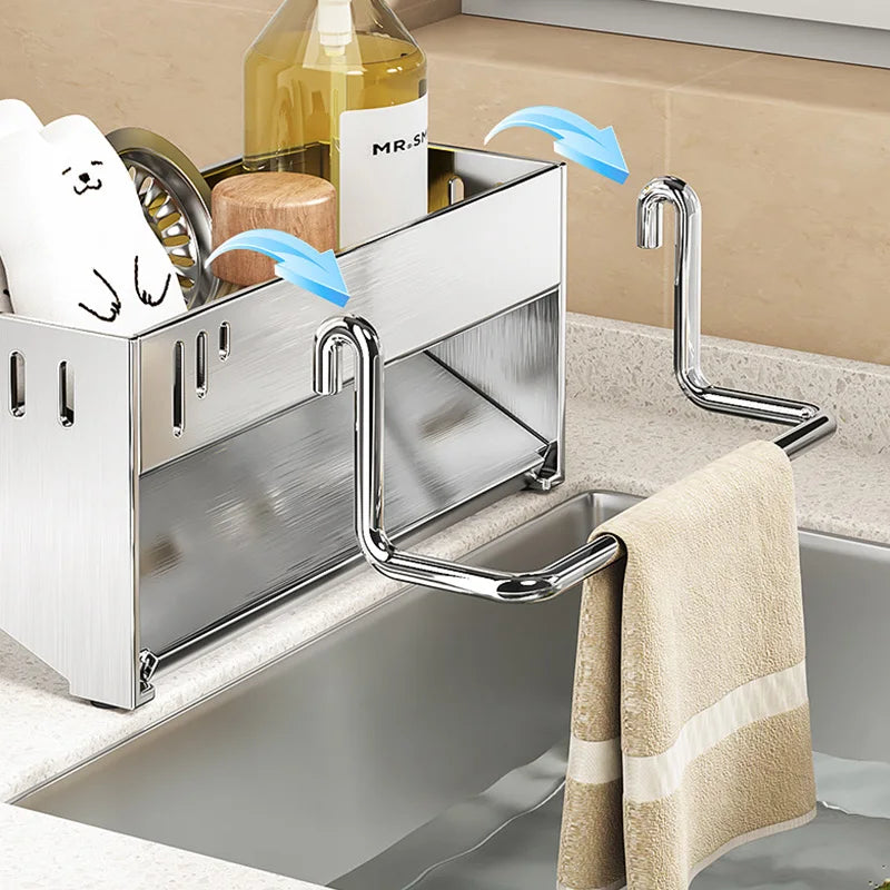 étagère cuisine moderne multifonctionnelle argentée lisse clips fixation minimaliste