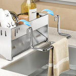 étagère cuisine moderne multifonctionnelle argentée lisse clips fixation minimaliste