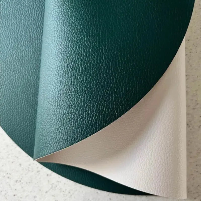serviettes table vert foncé simili cuir moderne respectueuses l'environnement 44cm 30cm sans fixations fourchettes