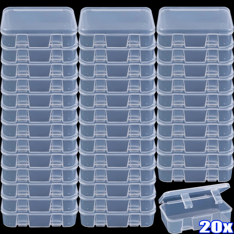 boîtes rangement transparentes clips fermeture poignées bijoux accessoires bricolage modernes pratiques