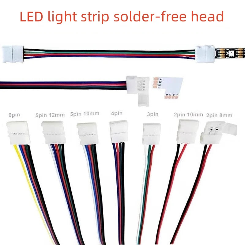 ruban led broches 10 pieces noir blanc rouge vert bleu adhésif 8mm 10mm moderne