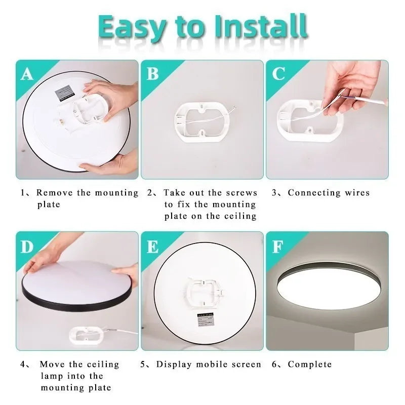 plafonnier led moderne blanc ip65 waterproof éclairage quotidien minimaliste fixations 220v