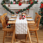 chaise table arbre noël vert rouge tissage relief festive décoration décembre événement