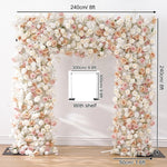 arche décorative mariage fleurs artificielles blanc rose clips chaînes extérieur classique événement anniversaire