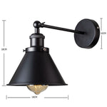 applique murale industrielle vintage éclairage quotidien noir blanc gris marron conique mat éclairage salle