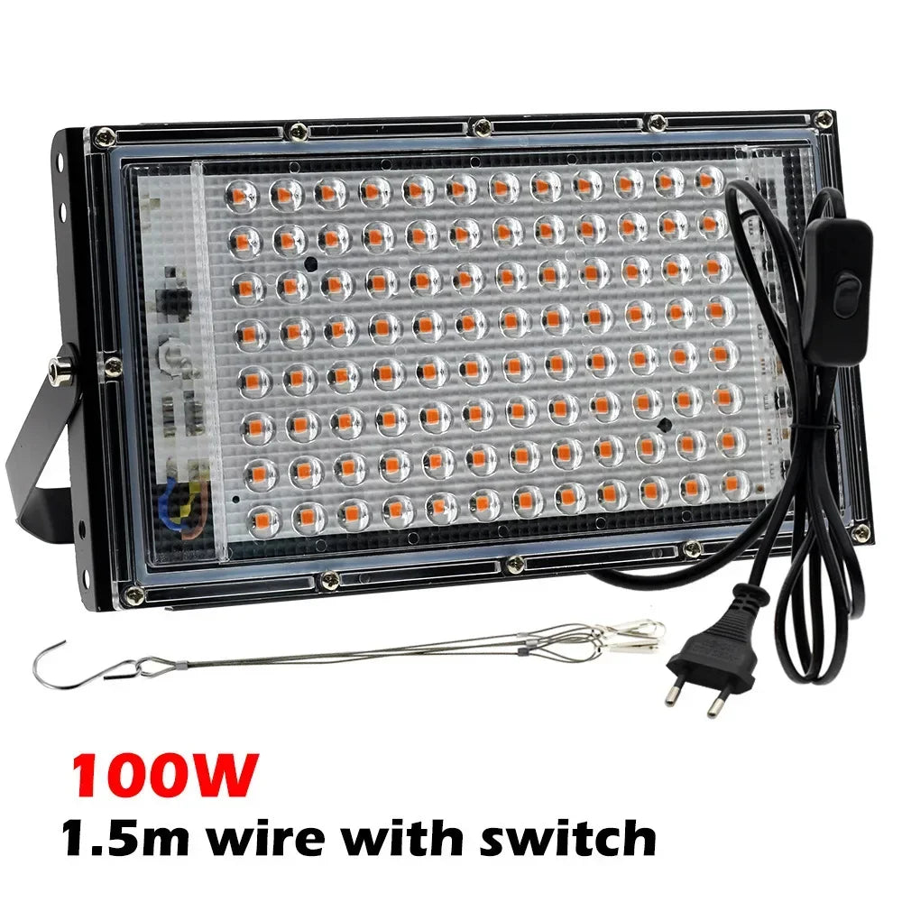 lampe croissance led full spectrum 50w 100w 200w 300w noir clips moderne