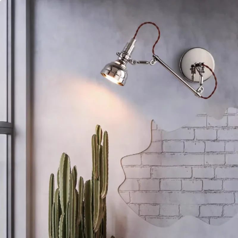 lampe murale industrielle gris métallisé réglable éclairage chambre cuisine salle manger