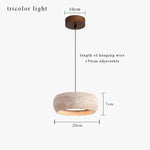 Suspension lumineuse pierre marbrée moderne câble beige 18W chambre salon restaurant