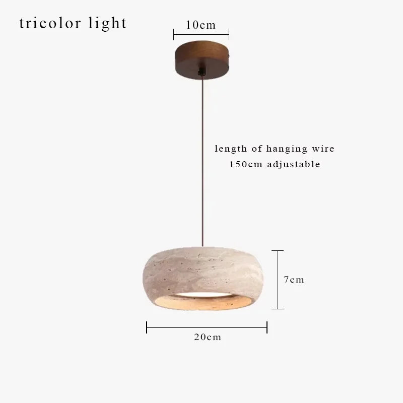 Suspension lumineuse pierre marbrée moderne câble beige 18W chambre salon restaurant