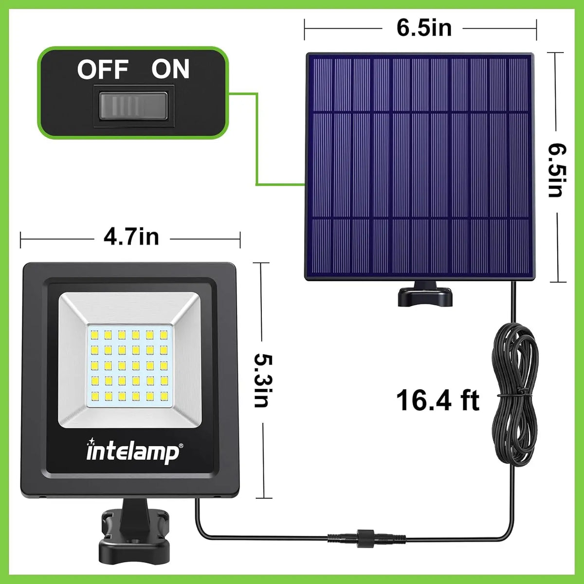 lampe solaire moderne noire panneaux solaires led ip65 auto on off extérieure jardin garage