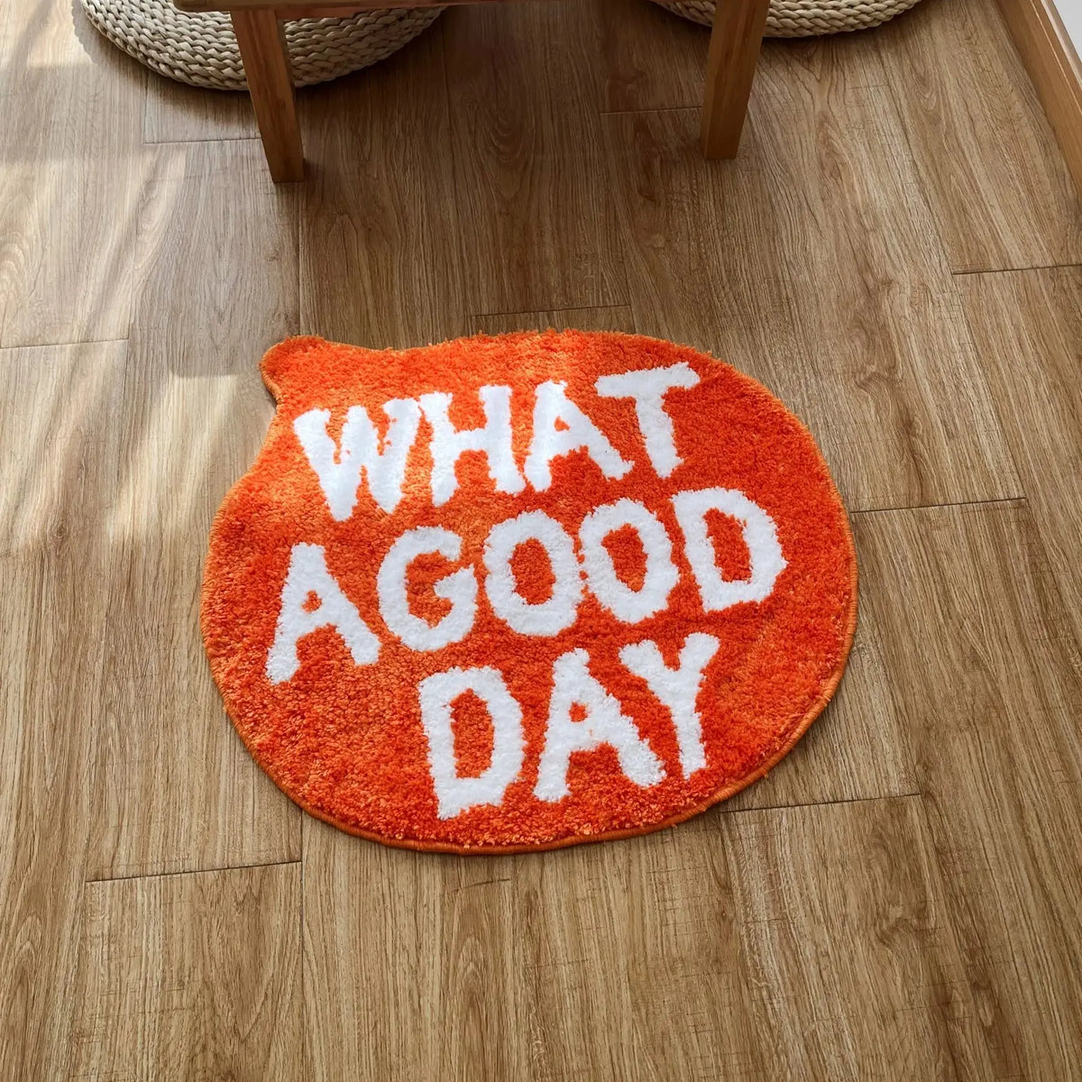 tapis orange blanc motif géométrique moderne texturé WHAT GOOD DAY chambre salon