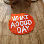 tapis orange blanc motif géométrique moderne texturé WHAT GOOD DAY chambre salon