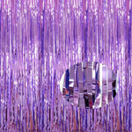 rideau décoratif violet métallisé rubans brillants moderne festif adhésif anniversaire mariage noël fêtes événements