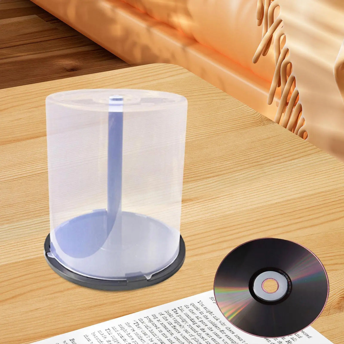 boîte rangement cd dvd 100 disques transparent moderne base noire haute capacité