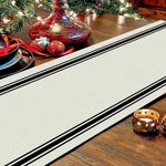 chinois simple motif table rustique blanc noir rayures vertical festive noel polyester résistant