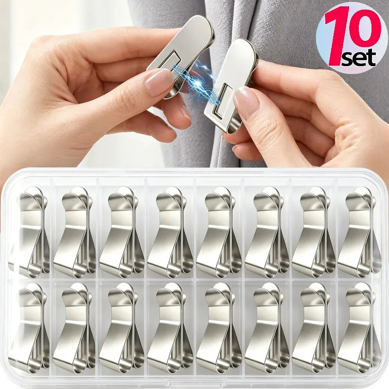 clips magnétiques clips détachables rideaux occultants moderne empêcher fuite lumière 10 sets argente silver