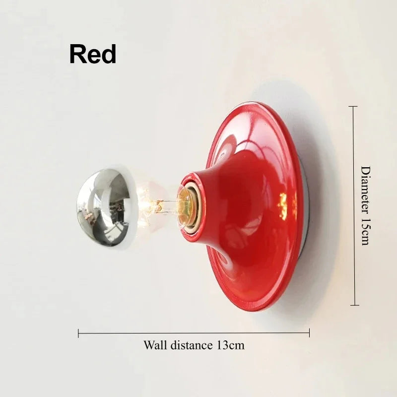 lampes murales industrielles vintage rouge gris jaune argent ampoule filament éclairage mur opaque transparent