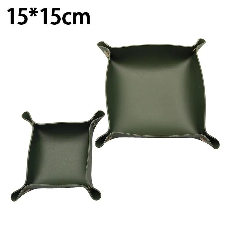 plateau pliable simili cuir moderne minimaliste vert noir orange gris marron rouge bleu