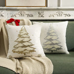 housses coussin noël arbre flocon doré blanc decoration maison car sofa 45x45cm handwash confort
