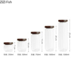 boîte hermétique verre couvercle bois rangement cuisine imperméable qualité alimentaire japonais transparent vertical moderne