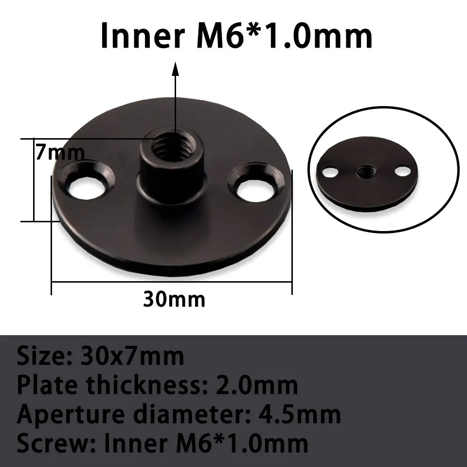 plaque fixation industrielle moderne noir argenté plate lisse m10 m8 m6