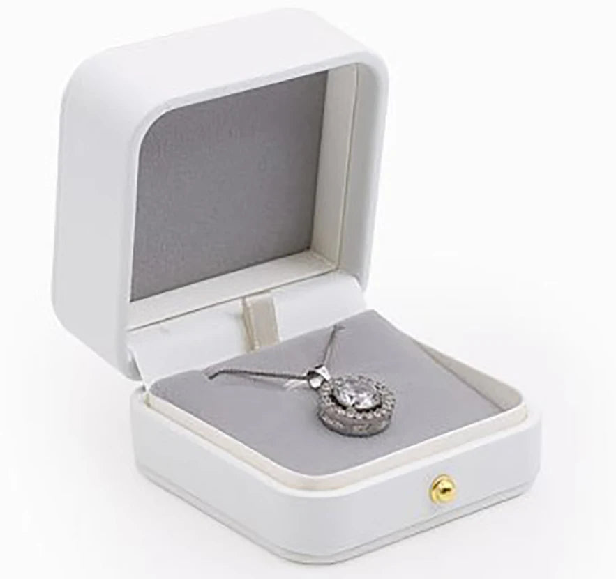 boîtes bijoux cuir blanc classique boutons dorés coffret cadeau emballage bijoux opacité matériauintérieur autres