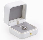 boîtes bijoux cuir blanc classique boutons dorés coffret cadeau emballage bijoux opacité matériauintérieur autres