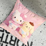 housse coussin décorative motif hello kitty rose blanc coton cartoon salon lit