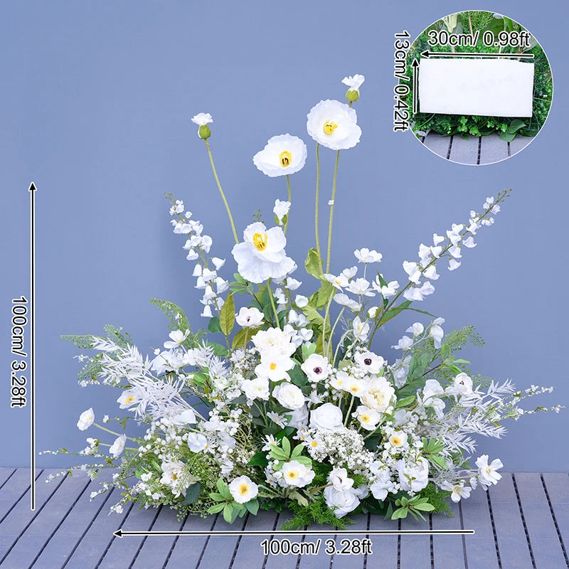 Décoration mariage arche florale blanche verte artificielle extérieure classique romantique événement festive