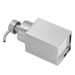 distributeur savon liquide argenté acier inoxydable finition brossée moderne minimaliste salle bains cuisine