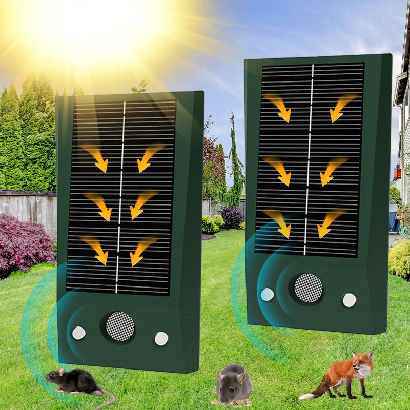 répulsif animaux solaire ultrasons souris oiseaux extérieur led clignotante protection jardin fermier